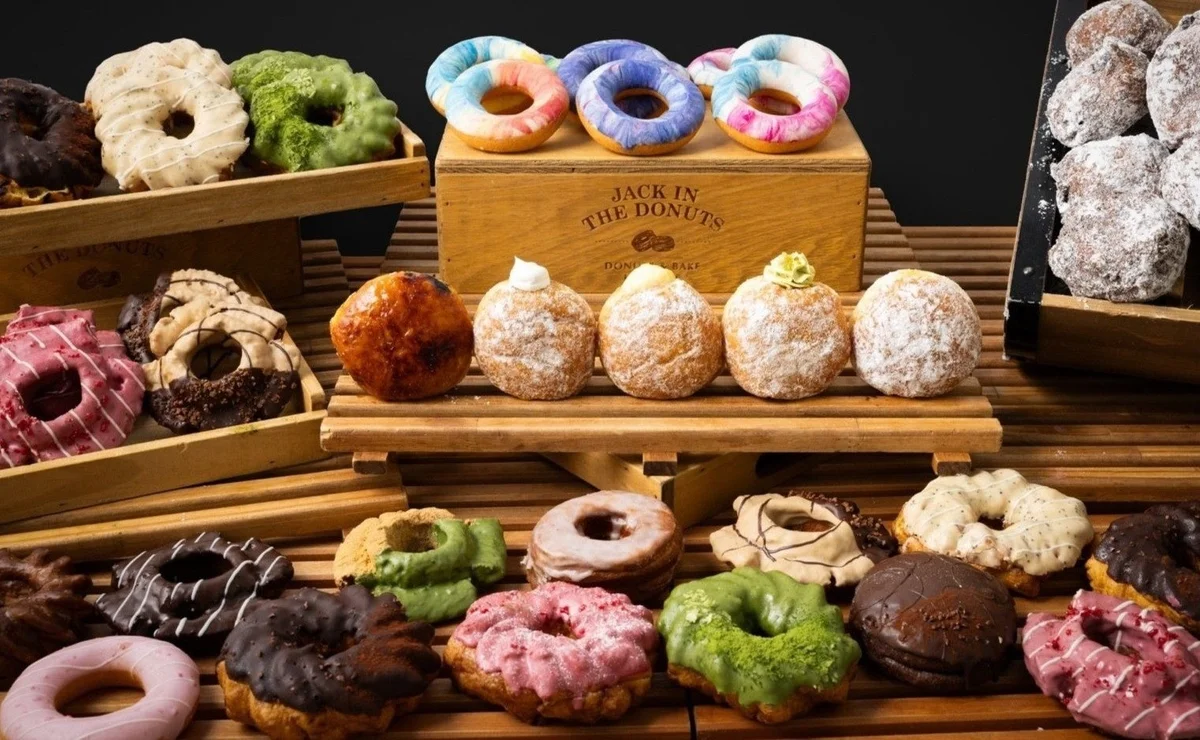 JACK IN THE DONUTS — Tenjin Underground Mall — Operator illustrative donut assortment, not a branch room photograph