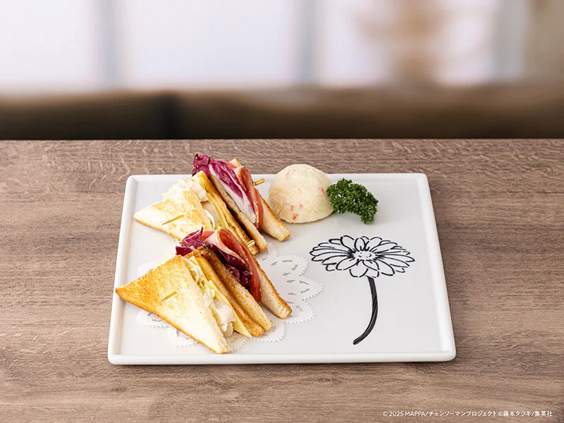 BOX cafe&space — Lumine Est Shinjuku 1 — サンドイッチ～一輪の花～ — shared event menu illustration, not a branch-room photograph