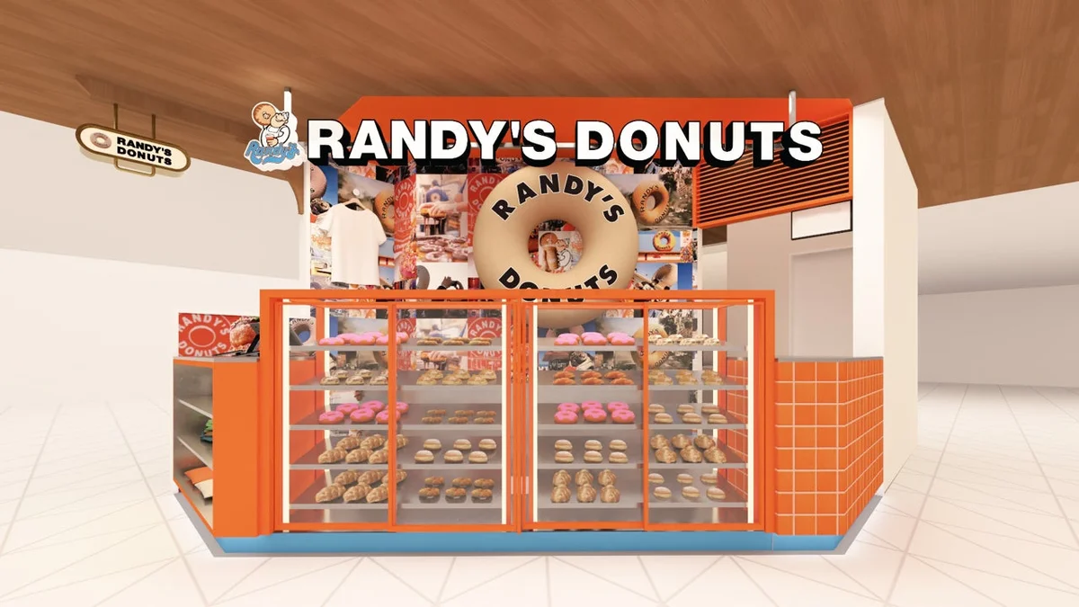 Randy’s Donuts — Tokyo Solamachi — Solamachi takeaway counter: operator architectural rendering, not a completed venue photograph.